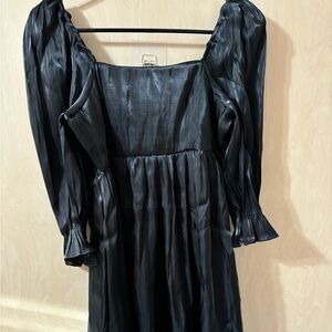 Blu Pepper Womens Square Neck Satin Babydoll Dress Size S NWT Witchy Milkmaid